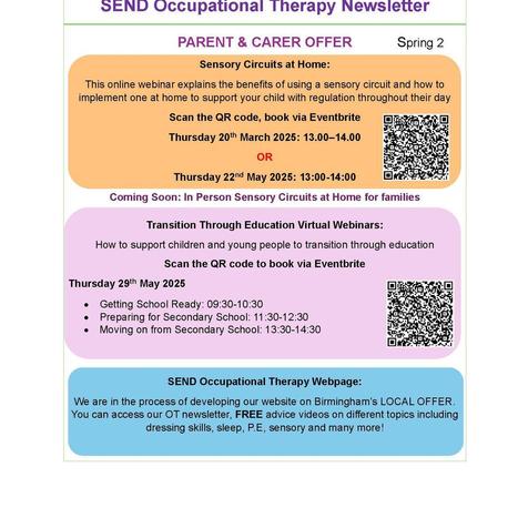 SEND Birmingham Occupational Therapy Newsletter